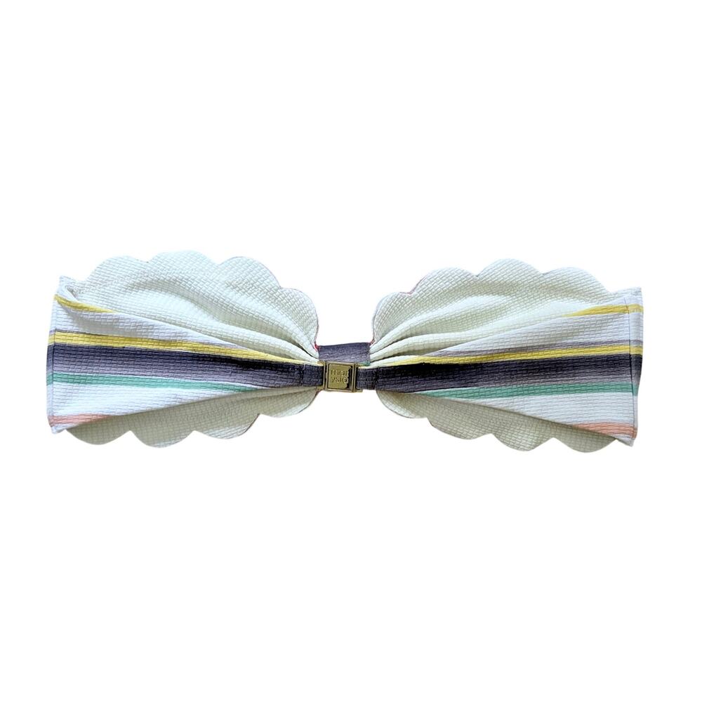 Marysia Swim Antibes Bandeau Bikini Top in Watercolor Stripe Pattern Wms SZ M - Picture 5 of 11